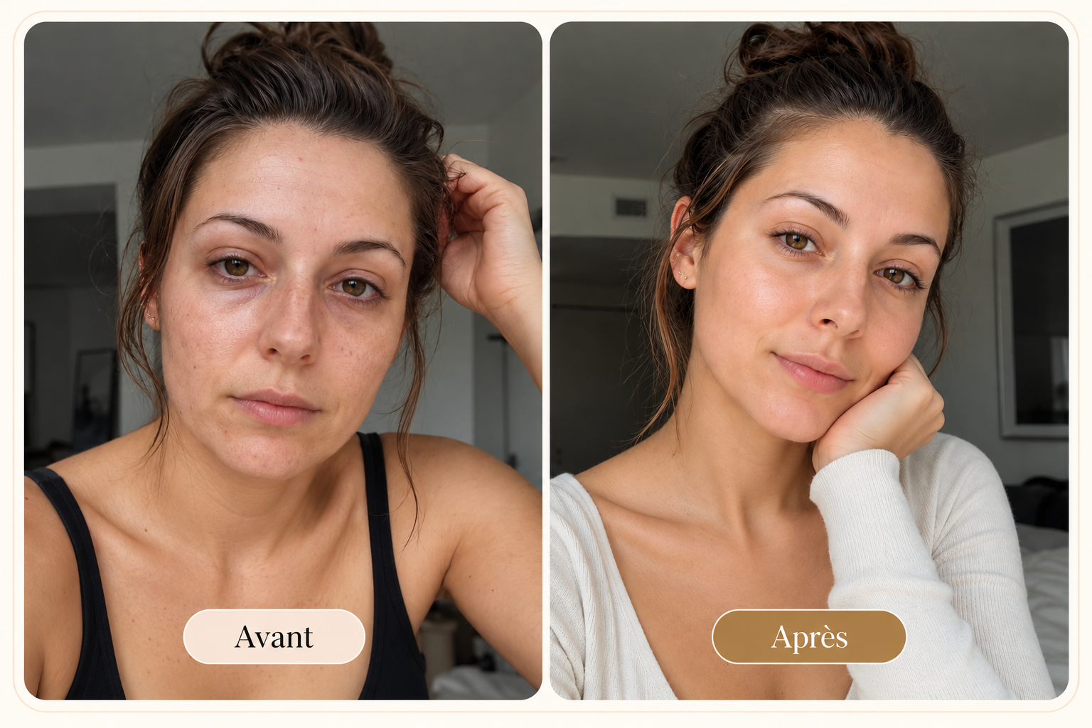 Évolution de la peau de Léa, 34 ans