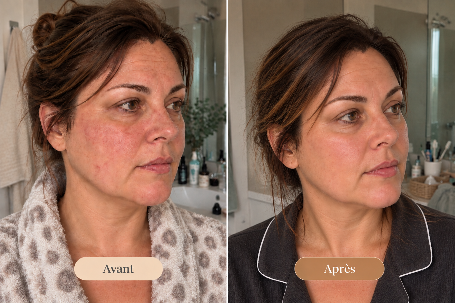 Évolution de la peau de Sophie, 53 ans